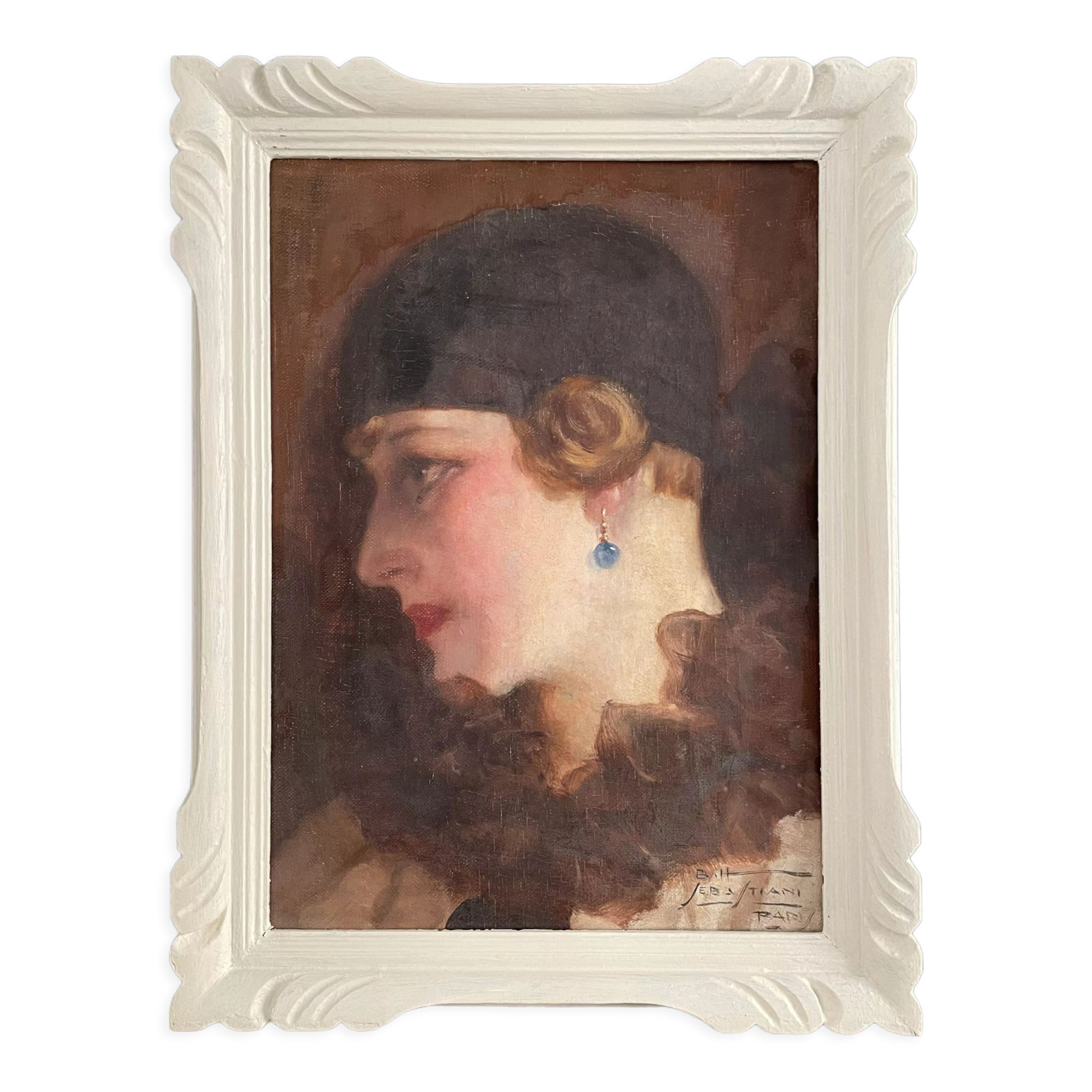 Antique Art Deco painting, circa 1930