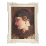 Antique Art Deco painting, circa 1930