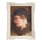 Antique Art Deco painting, circa 1930