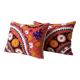 Set of 2 vintage embroidered cushion covers 56x66 cm