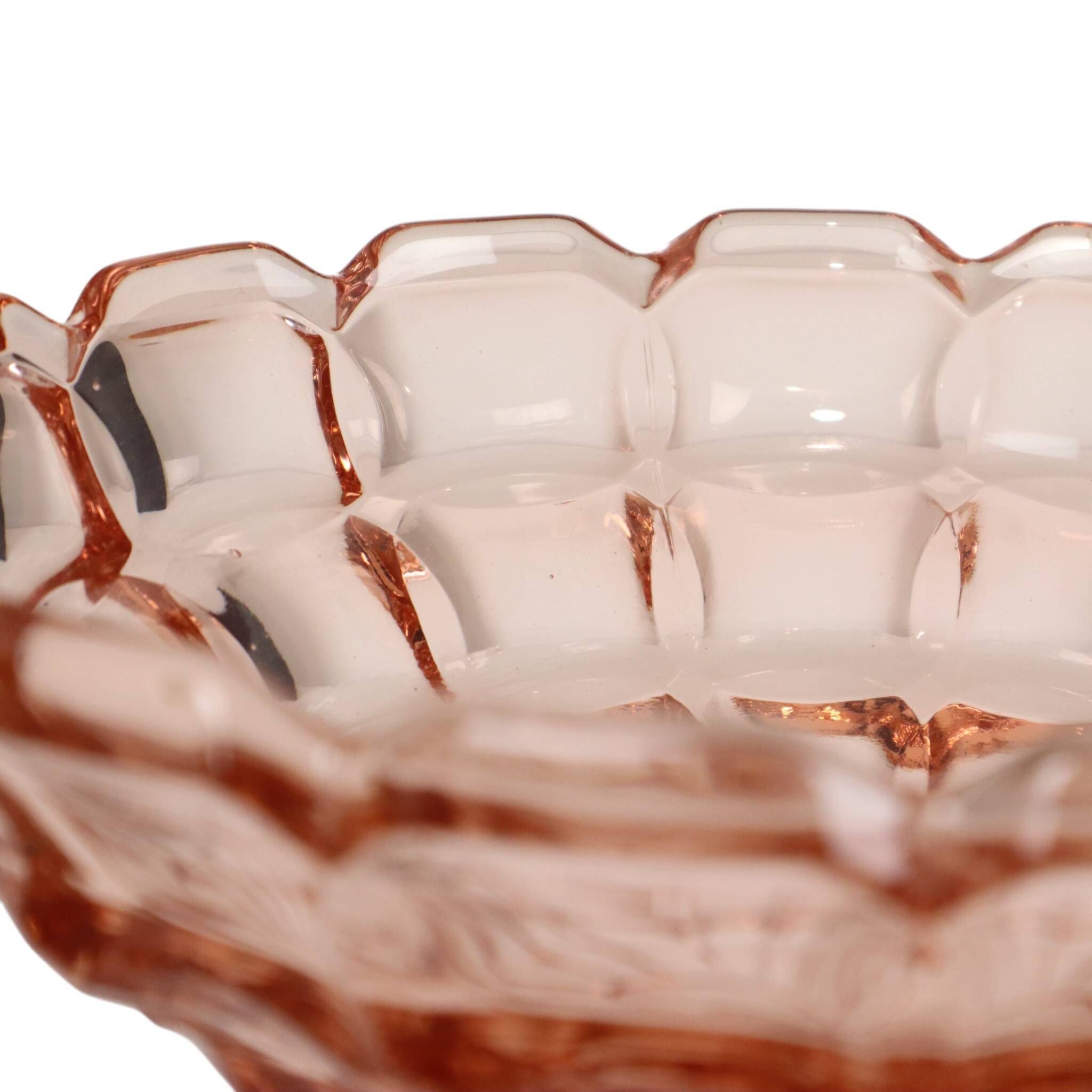 Art Deco Pink Rosaline Pressed Glass Fruit Bowl – Scailmont
