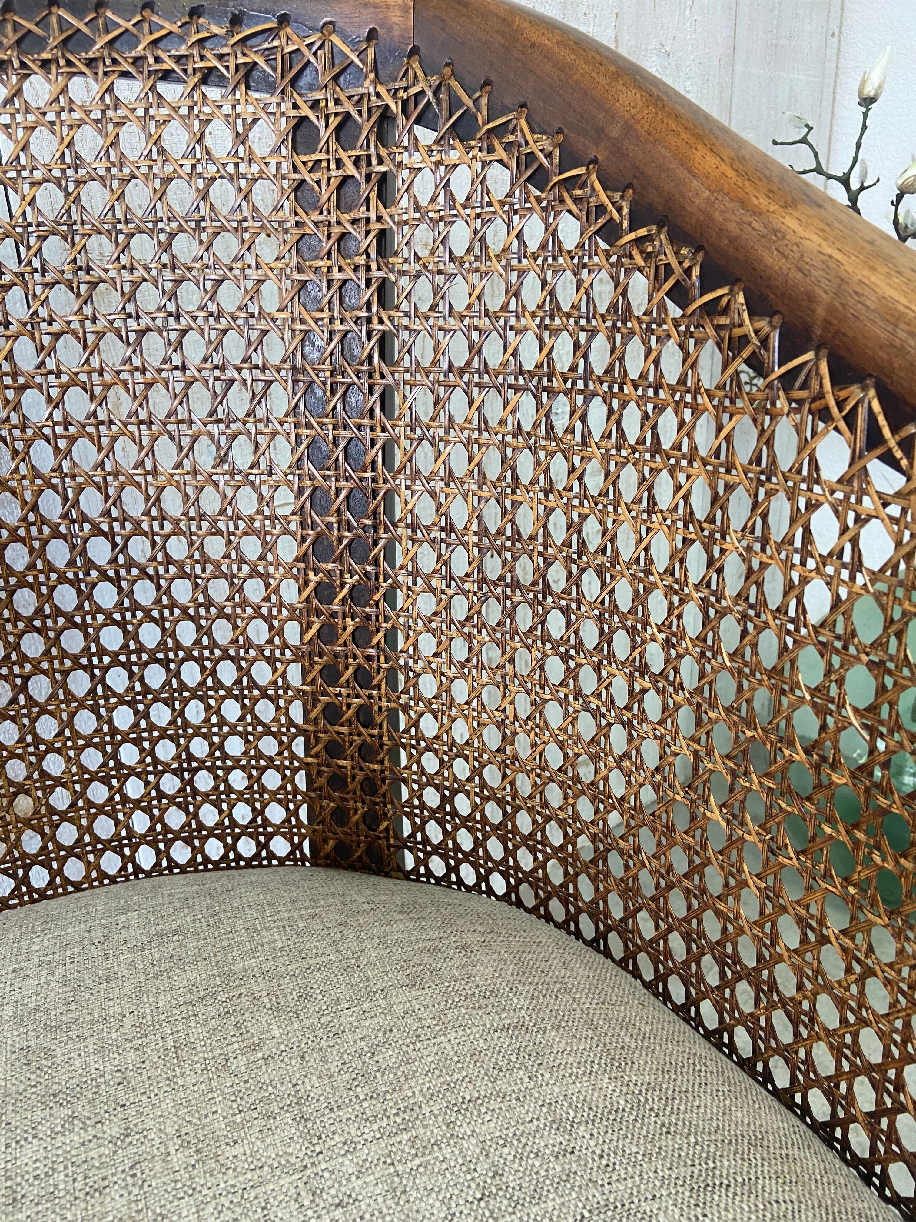 Antique chair with caning
