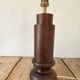 Macassar wood lamp, new 2M fabric cable, cotton lampshade