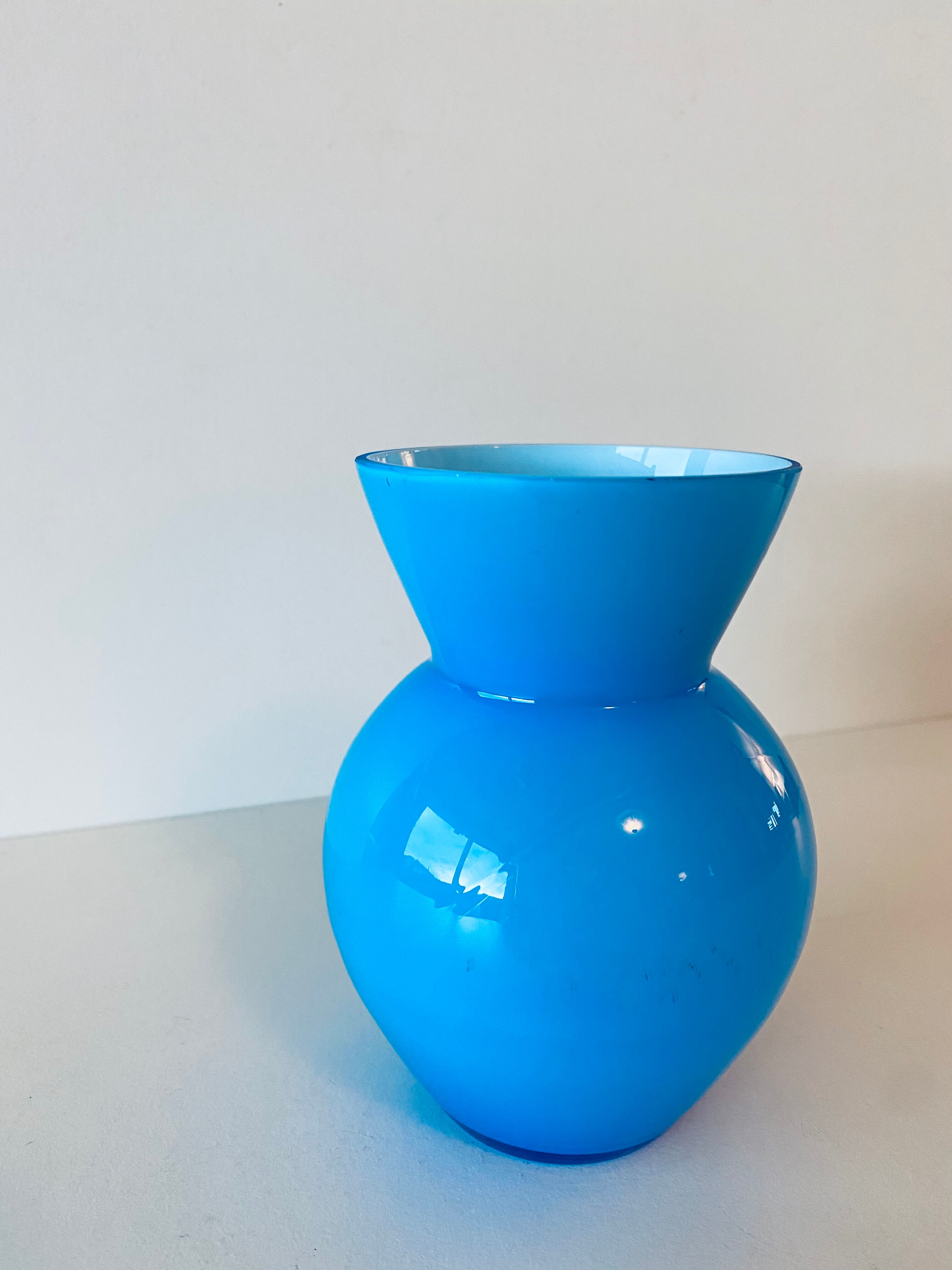 Blue glass vase