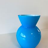 Blue glass vase