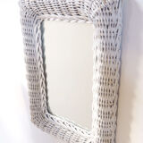 White rattan mirror 27x40cm