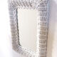 White rattan mirror 27x40cm