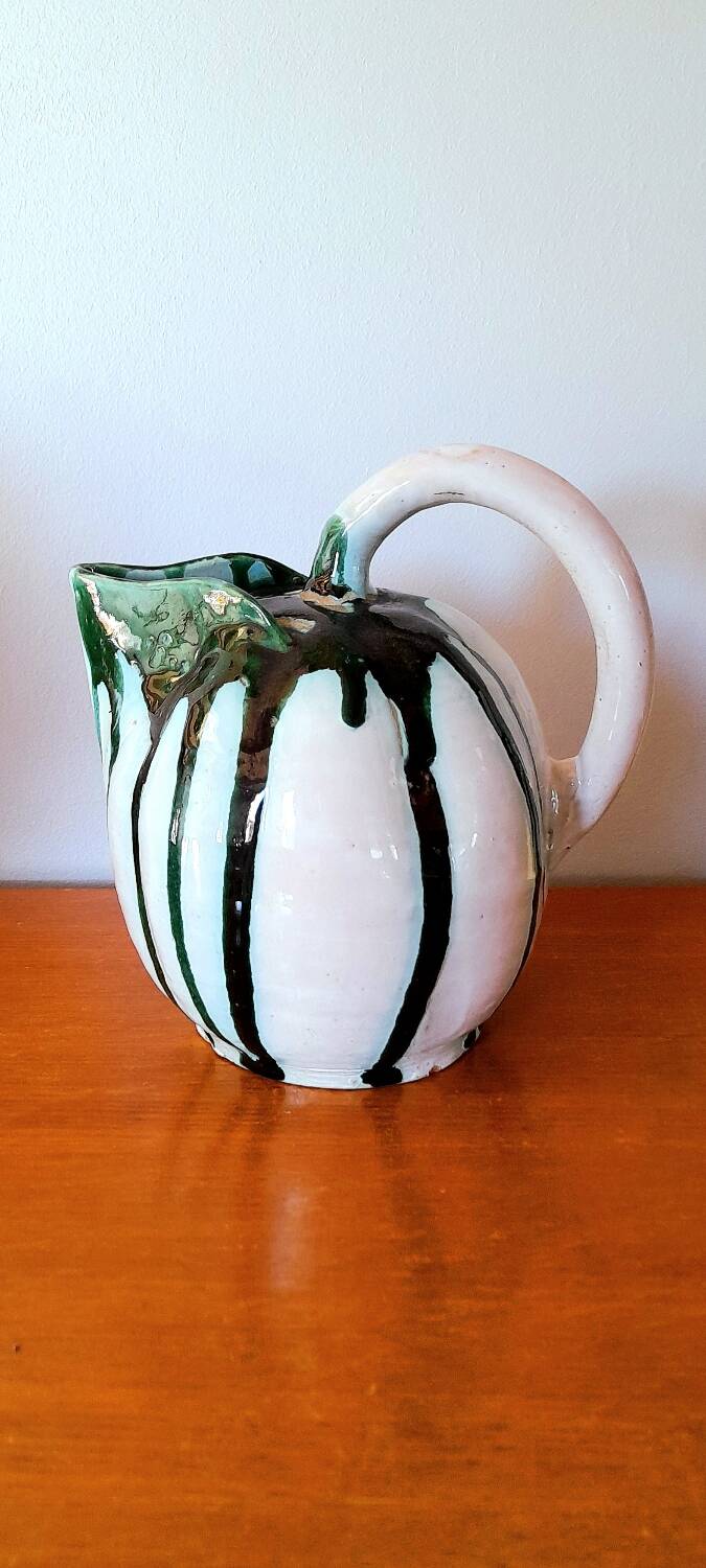 Glazed ceramic melon pitcher