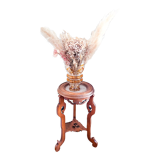 Pedestal table in wood and marble