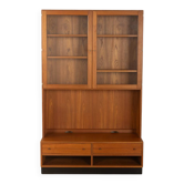 Classic two-piece display cabinet by Poul Hundevad, 1960s