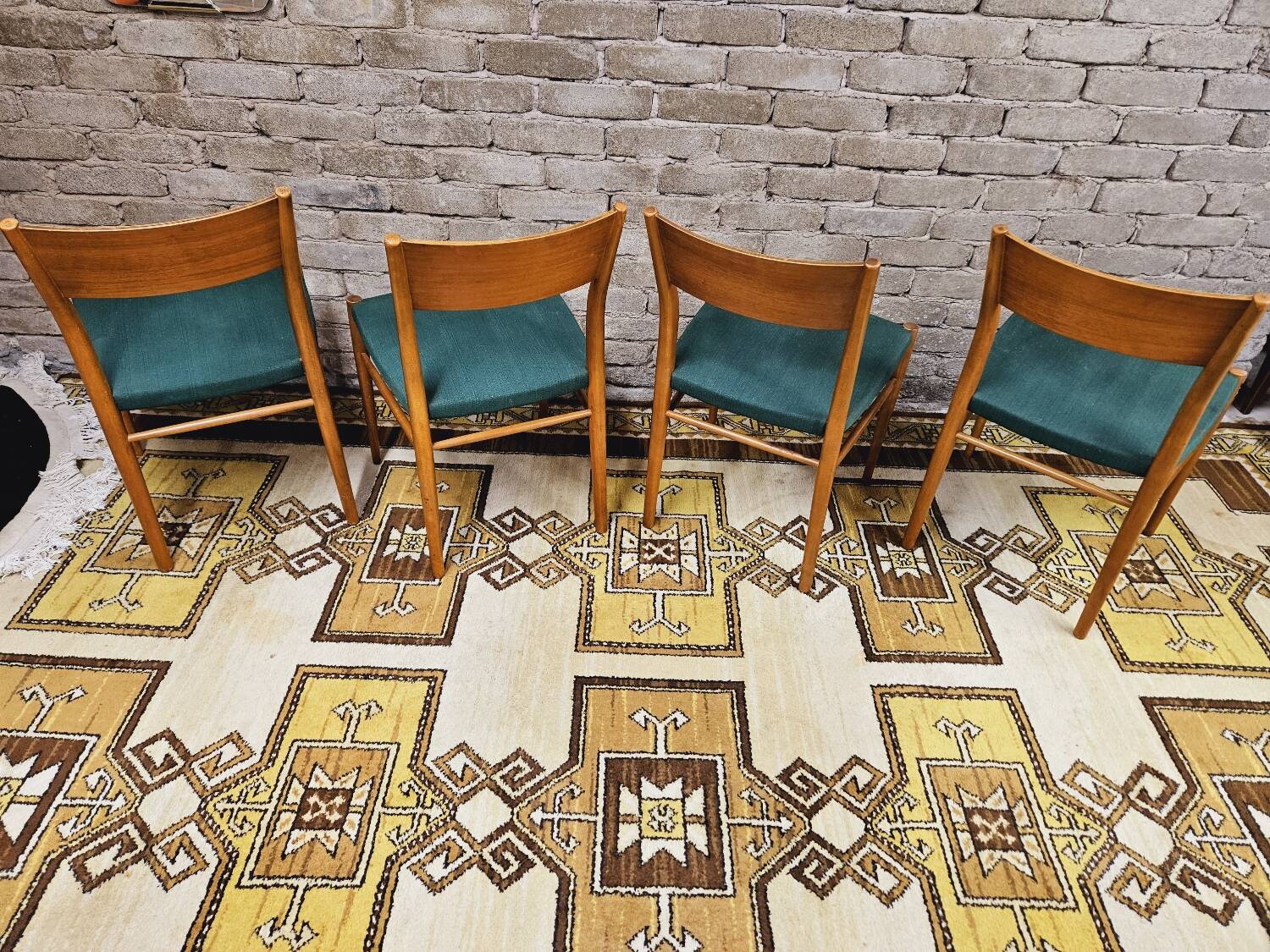 Set of 4 Scandinavian teak chairs by LÜBKE 1960