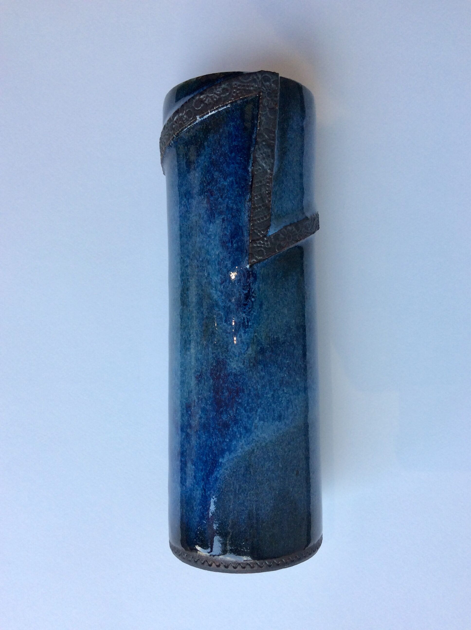 Japanese blue roll vase