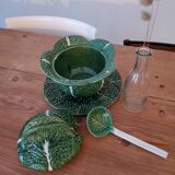 Cabbage soup in green slurry