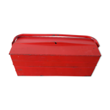 Bright red vintage tool box