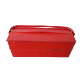 Bright red vintage tool box