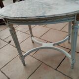 Table basse ancienne style louis xvi avec plateau marbre