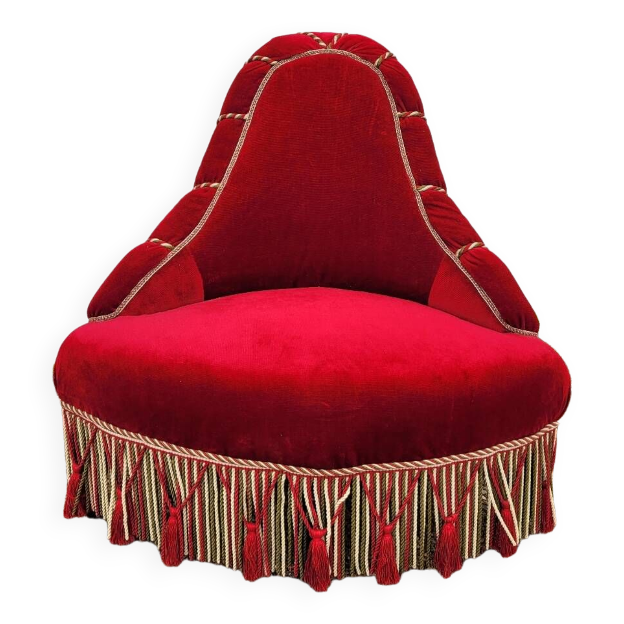 Velvet corner toad armchair, Napoleon III period