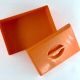 Vintage 70s box in orange plastic