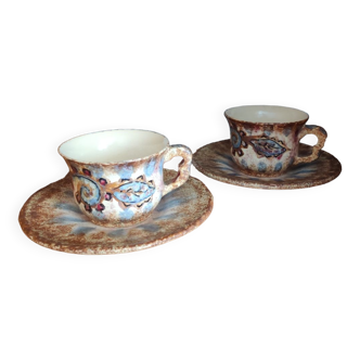 2 ceramic cups Quimper P Fouillen