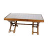 Table basse en bois foncé avec plateau en verre des années 1960