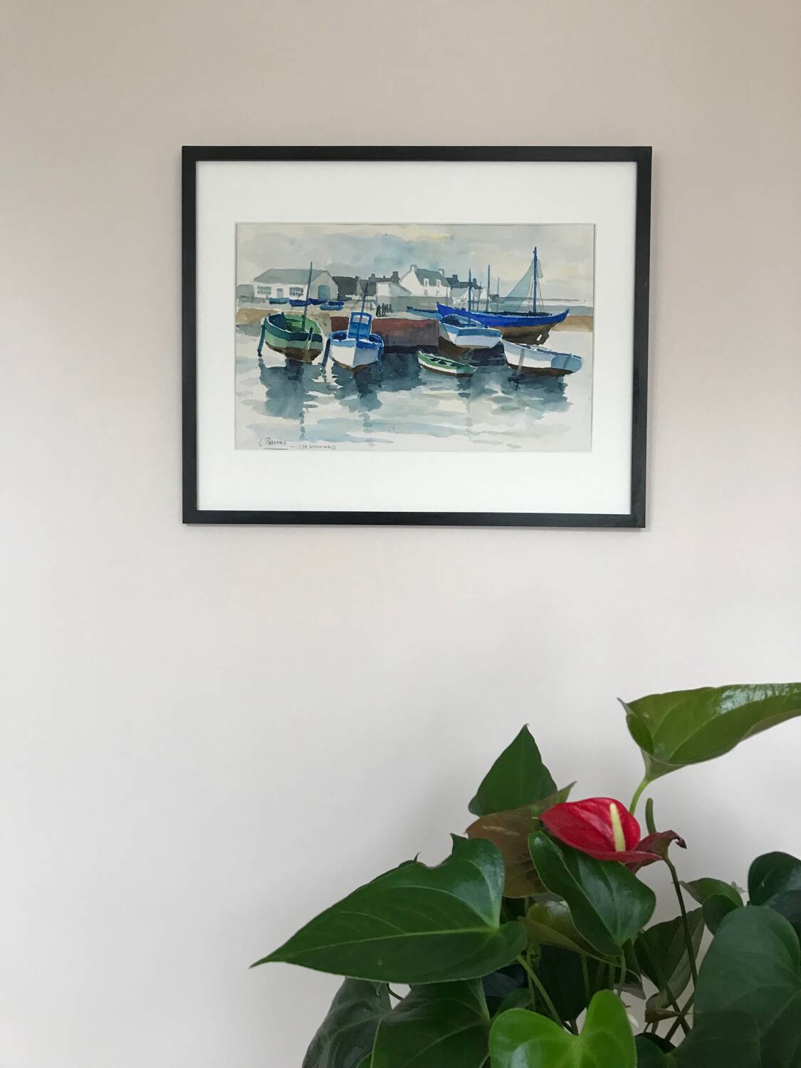 Watercolor by Louis PARRENS (1904-1993). Le Guilvinec