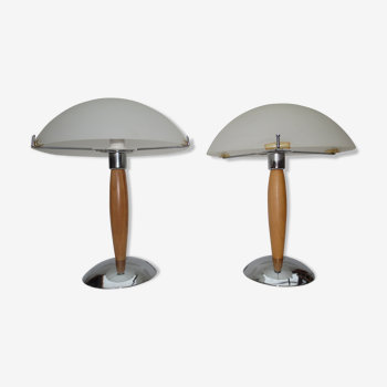 Paire de lampes de table champignons