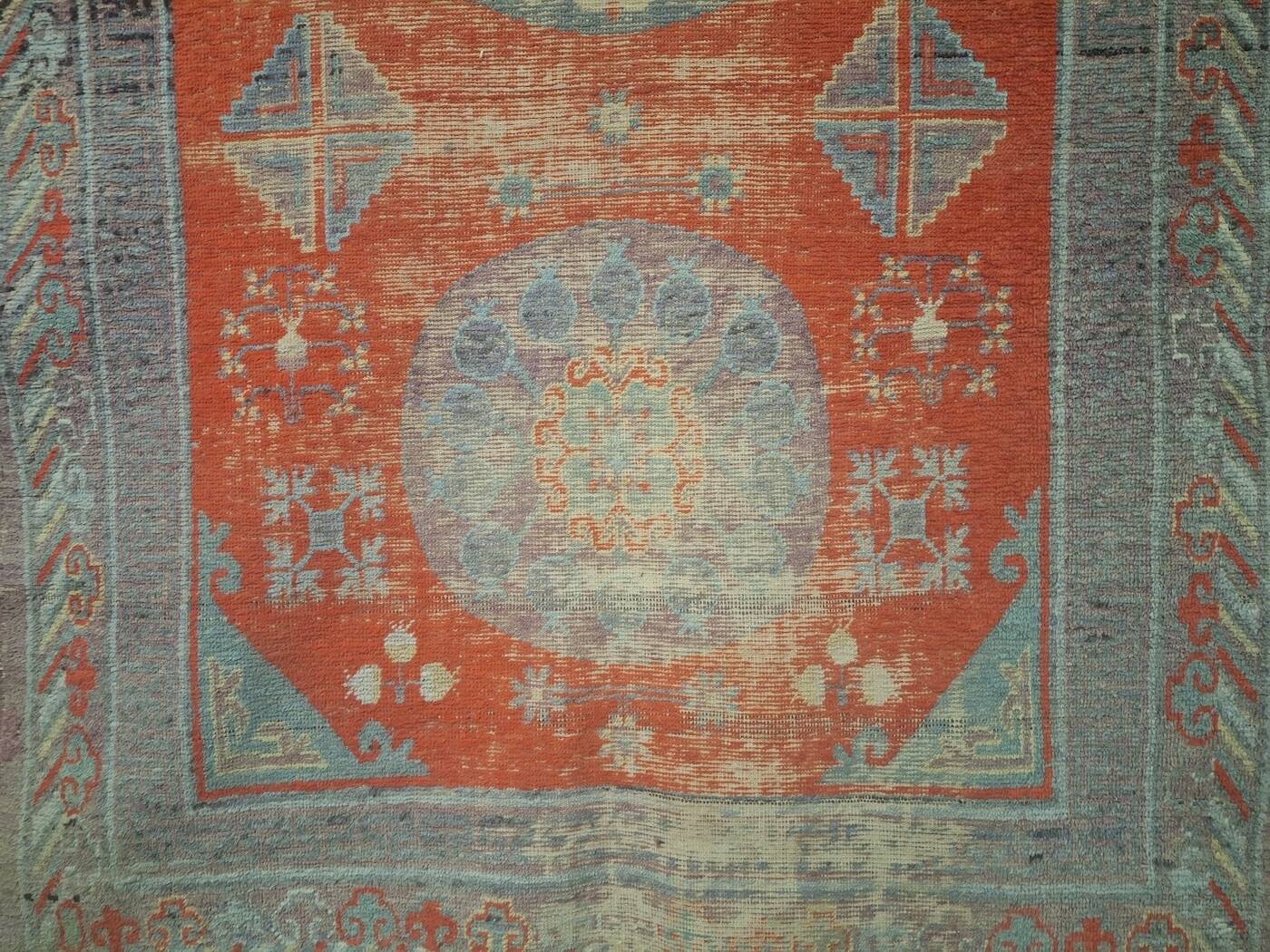 Antique Khotan rug Uyghur East Turkestan 1910