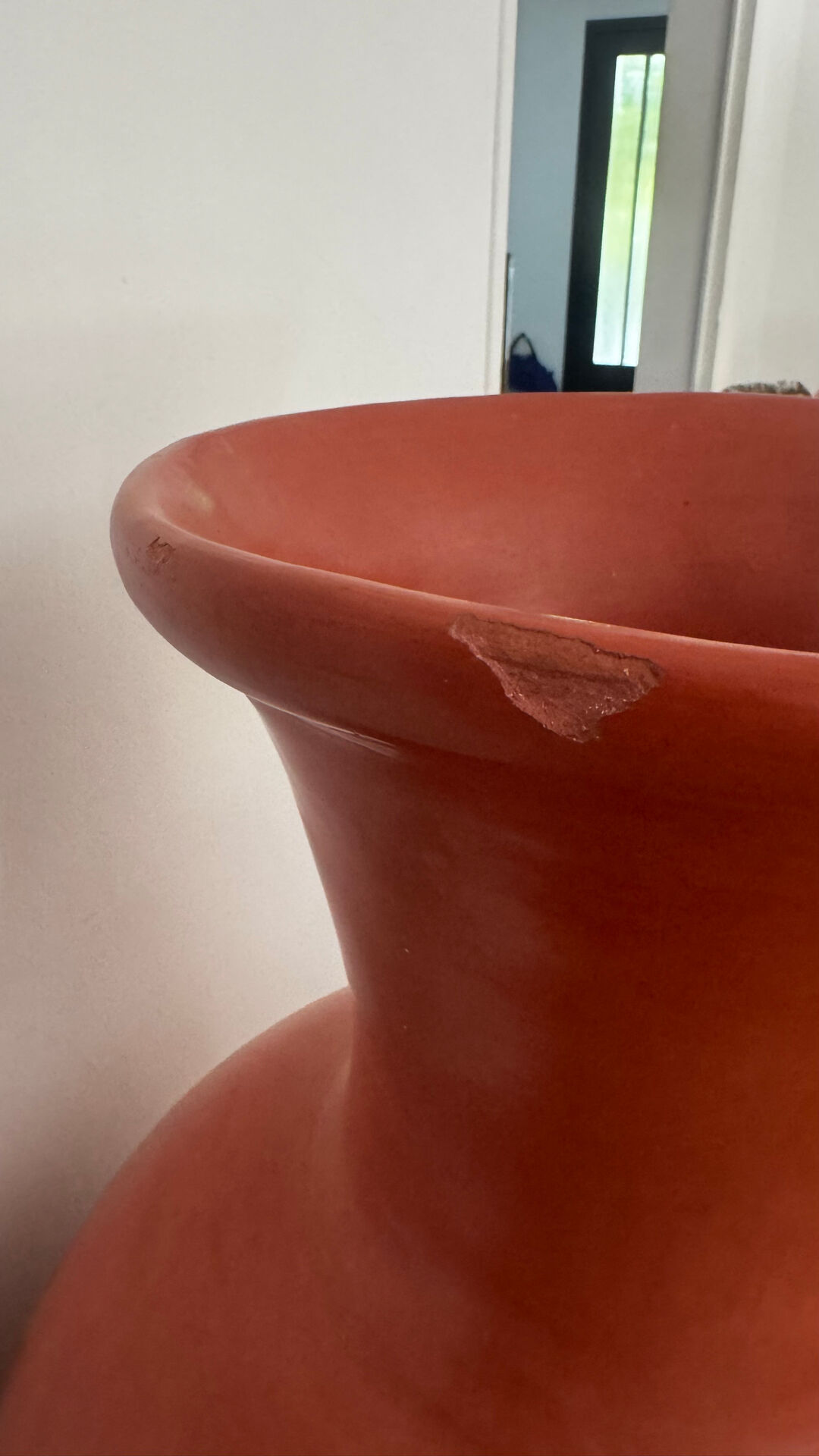 Large monumental vase in red terracotta