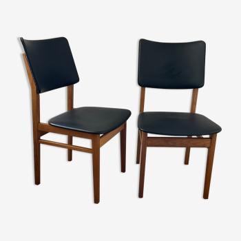 Paire de chaises scandinaves des années 60 en teck