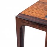 Side table with blue ceramics, Denmark, 1960s. After renovation.