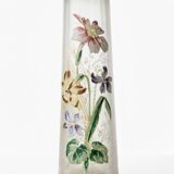 Cylindrical Art Nouveau vase with enamelled decoration of violets.