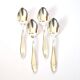 DEETJEN Set of 4 silver-plated metal coffee mocha spoons in modernist design