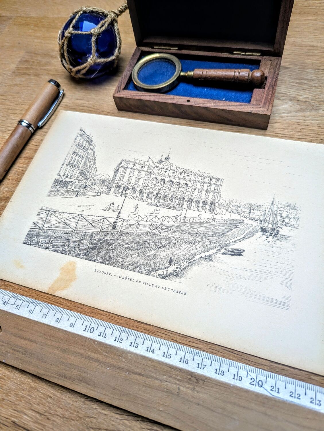 Bayonne, old illustration, printed in 1890.