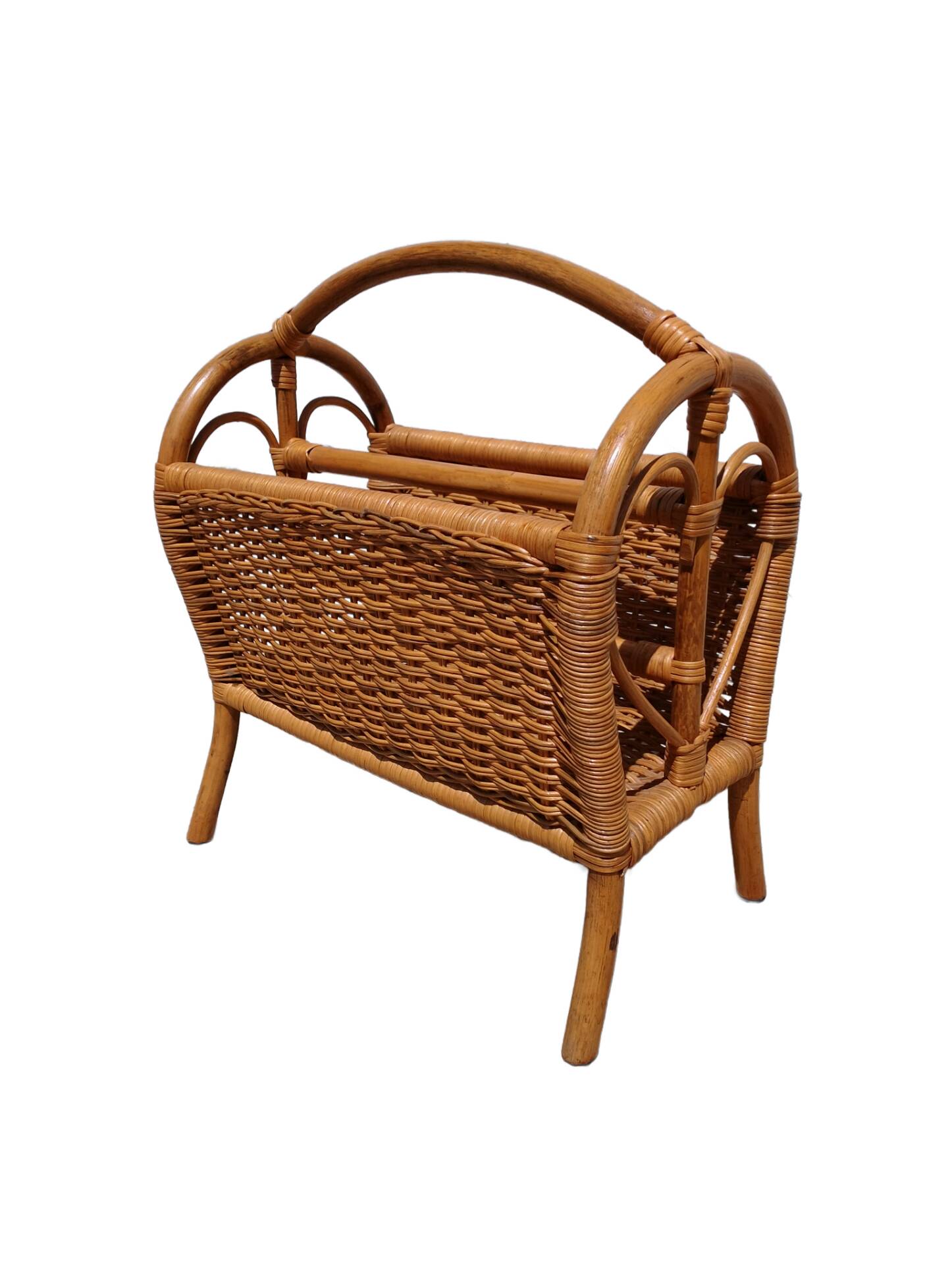 Rattan magazine rack