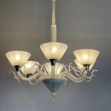 Venetian chandelier in murano glass circa 1940 vetro a reticello