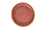 Vintage wicker and fibreglass plateau