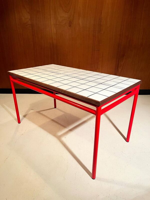 Table de salle à manger sur mesure « acier et faïence »