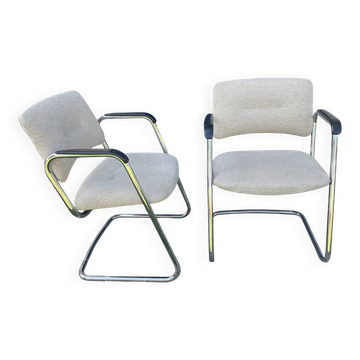 Pair of Steelcase Strafor 421-48 armchairs – 1980s