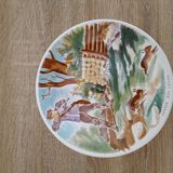 6 assiettes anciennes  sarreguemines  dv ( 1920 / 1950 ), décor " chasse "