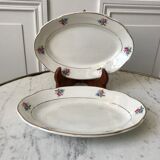 Duo of raviers digoin sarreguemines small flowers 50s