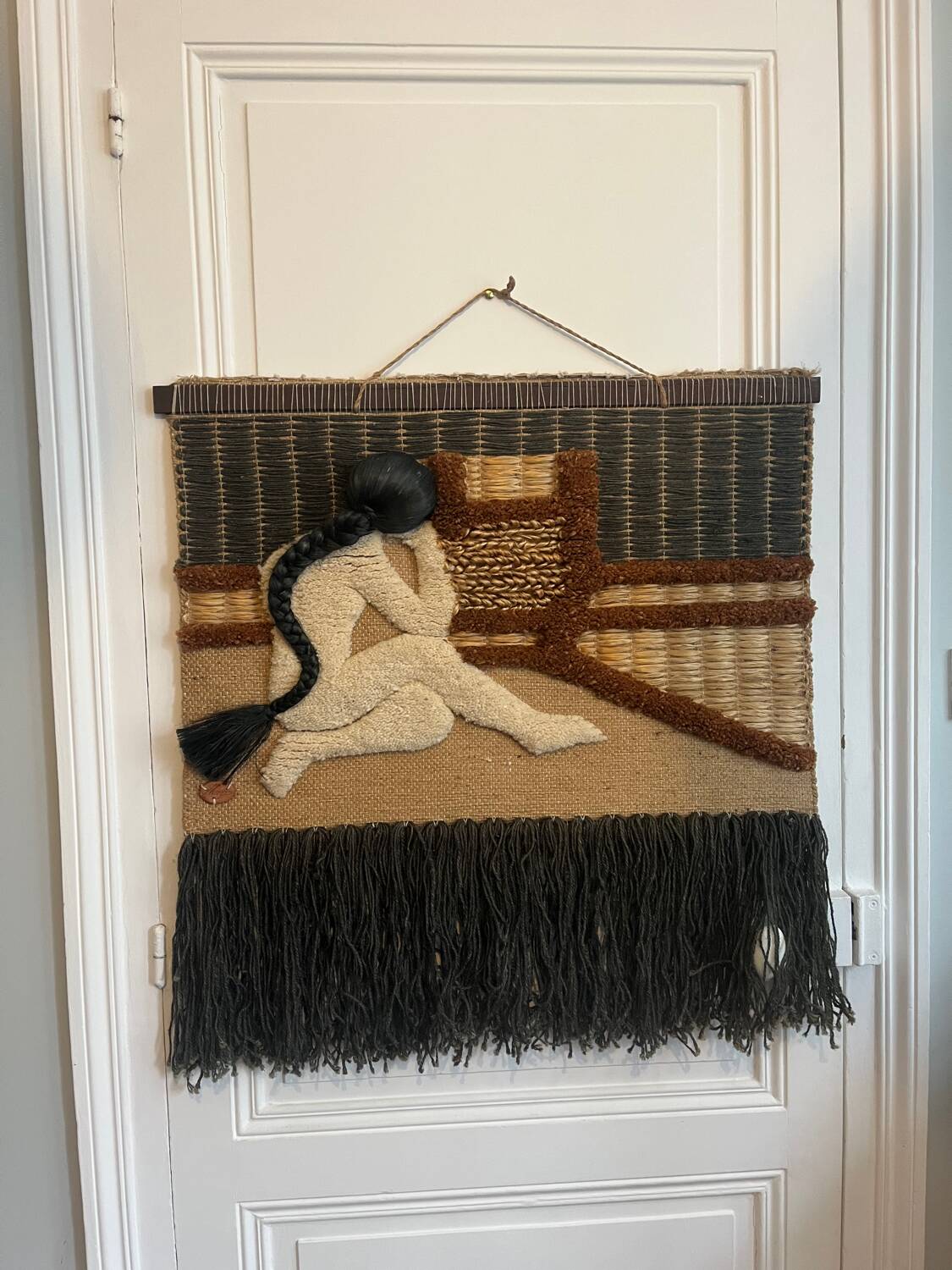 Vintage straw wool wall hanging tapestry