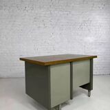 1950s industrial desk in metal and wood Remington Rand Fran