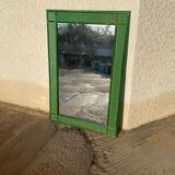 Miroir en rotin vert