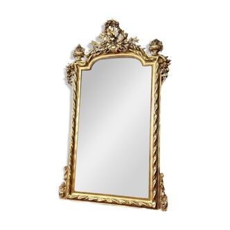 Antique pediment mirror from the 19th century