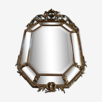Golden pareclose mirror at the end of the 19th 130cmx85cm