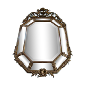 Miroir à pareclose doré fin XIX ème 130cmx85cm