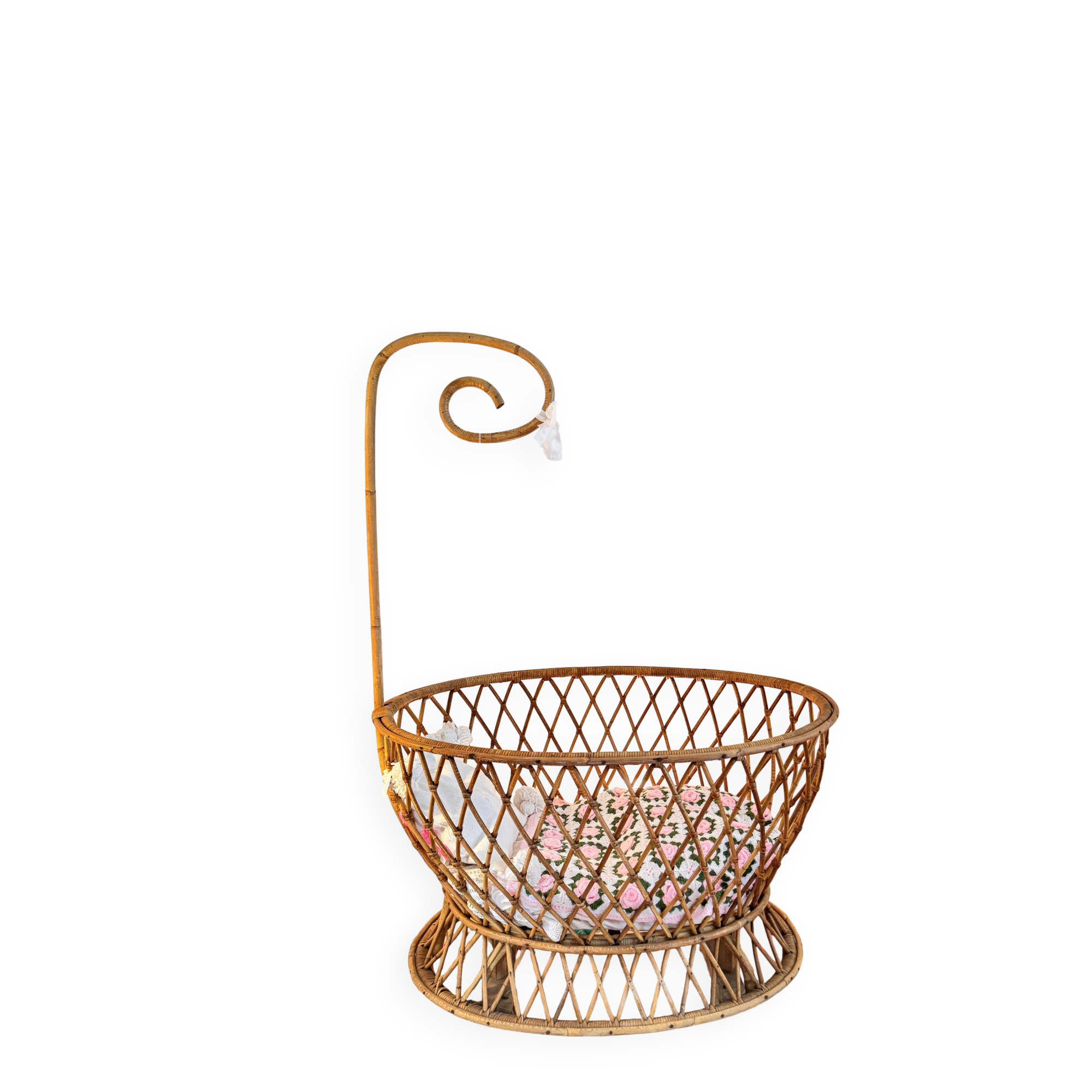 Rare rattan cradle