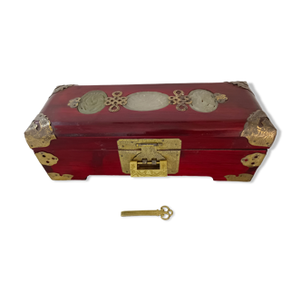 Chinese mahogany wood jewelry box