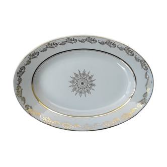 Oval dish in porcelain signed LJ & cie