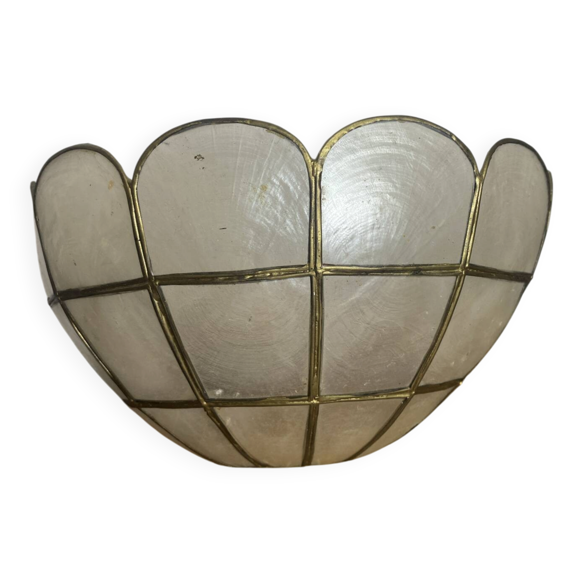 Mother-of-pearl and brass wall light